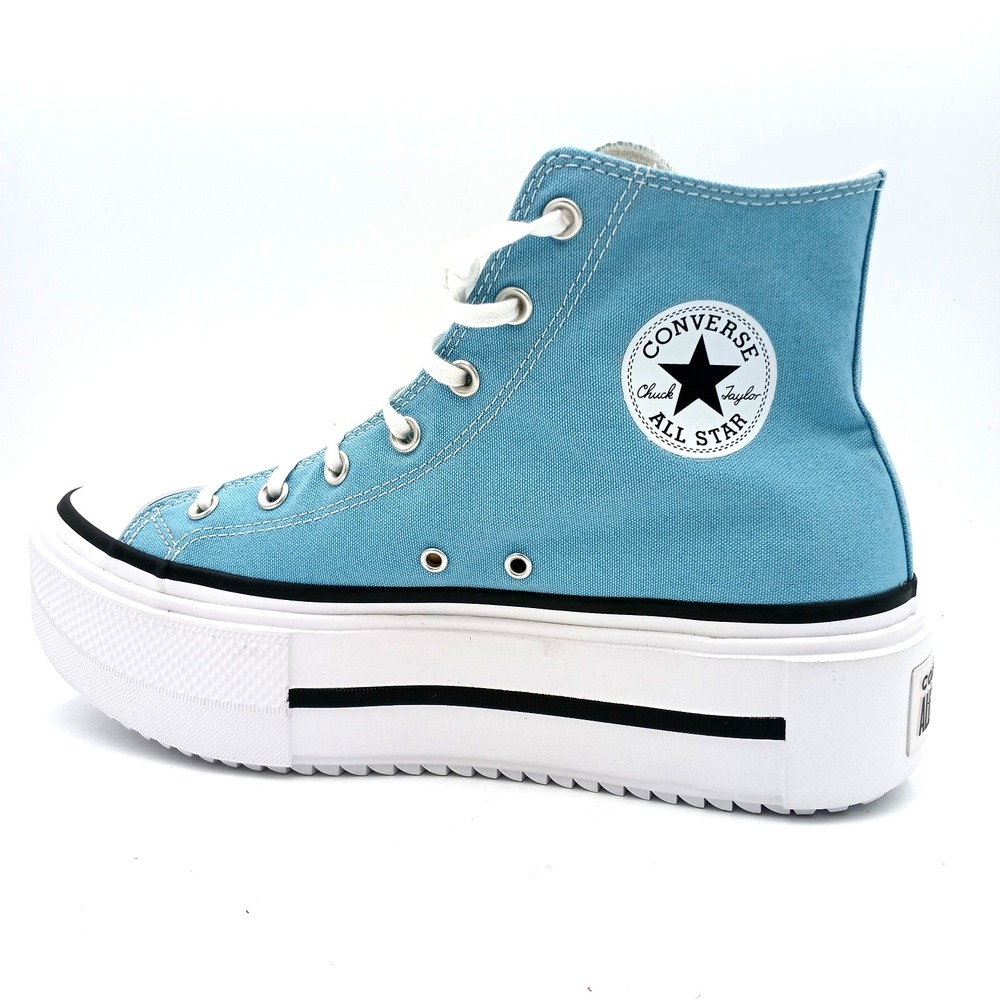 Converse All Star Double Stack Platform High Top Women Shoes Blue White A15543C